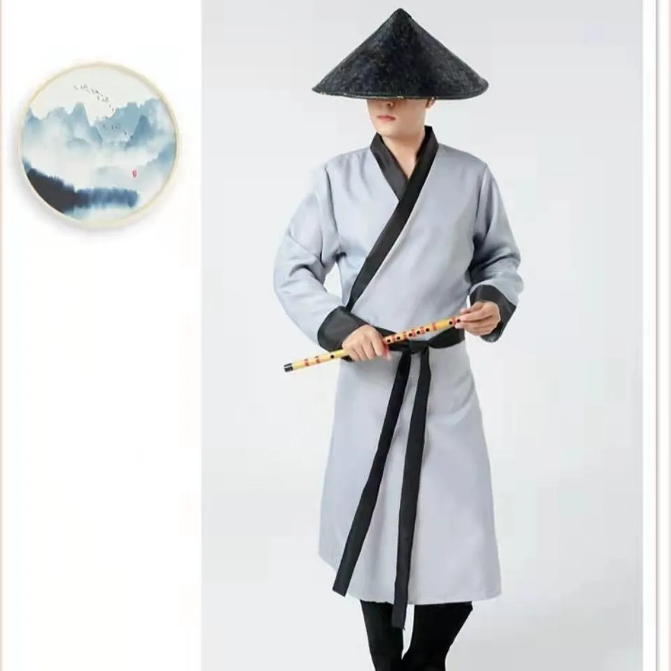 традиционное китайское пальто ханьфу 2023 женский жаккардовый пиджак в стиле ципао винтажный восточный женский костюм ханьфу тан Серый черный хинский меч полный тан ханьфу мужское традиционное китайское платье для мужчин китайский костюм