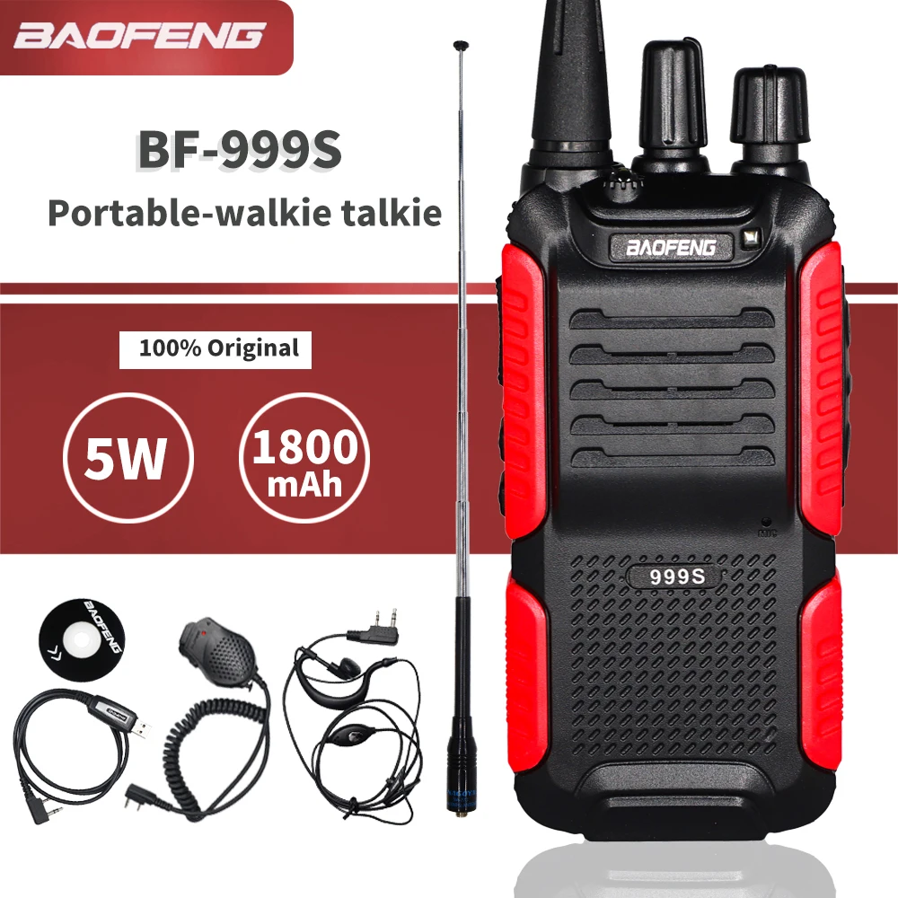 Baofeng BF-999S Plus Walkie Talkie 5 Вт 1800 мАч портативный CB Ham радио 10 км двухстороннее радио FM трансивер обновление BF-888s домофон