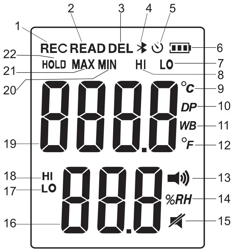 Bluetooth digital thermo hygrometer data logger dew point web bulb thermometer hygrometer with alarm setting