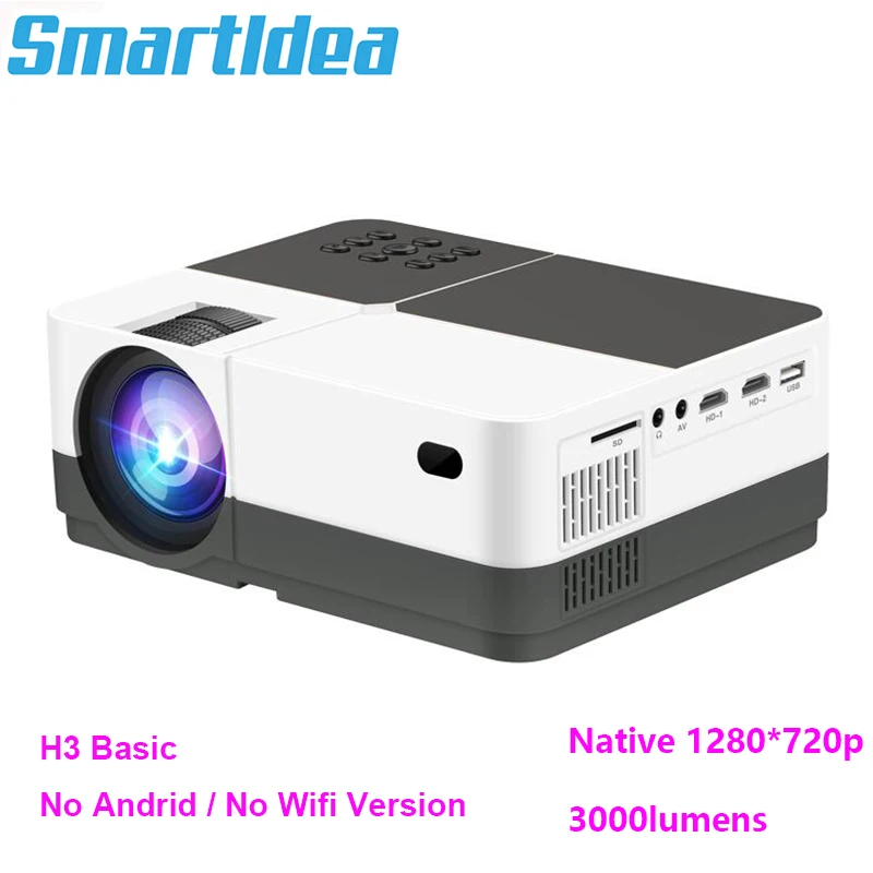 projector near me Smartldea H3 native 1280x720 Android wifi Smart projector support 1080p HD led home proyector Large Screen video game beamer new projector Projectors