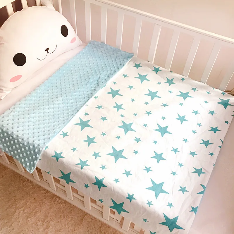 Детское одеяло Polar Dot мягкое фланелевое для новорожденных детское minky Полосатое