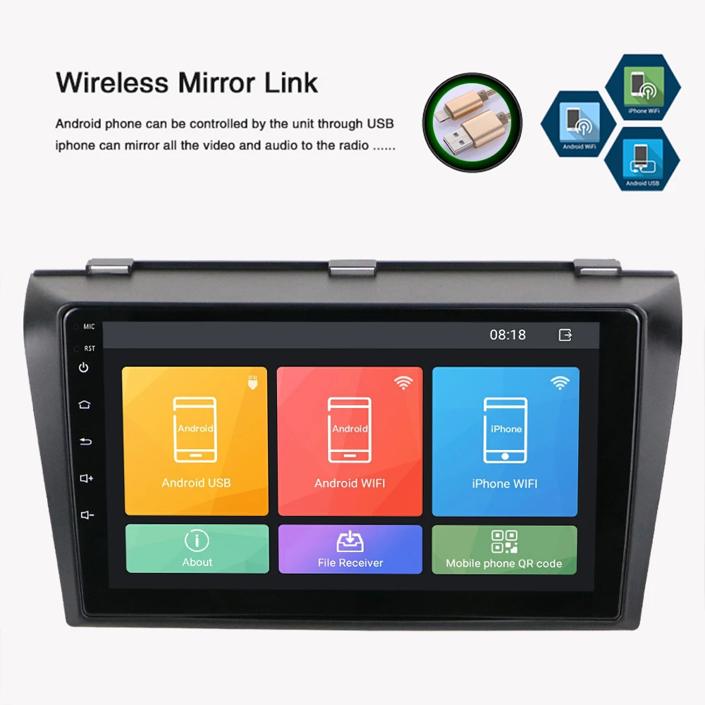 LeeKooLuu 2 Din Android 8,1 Автомагнитола 9 дюймов gps навигация Wifi Зеркало Ссылка 2Din автомобильный мультимедийный плеер для Mazda 3 2004-2009