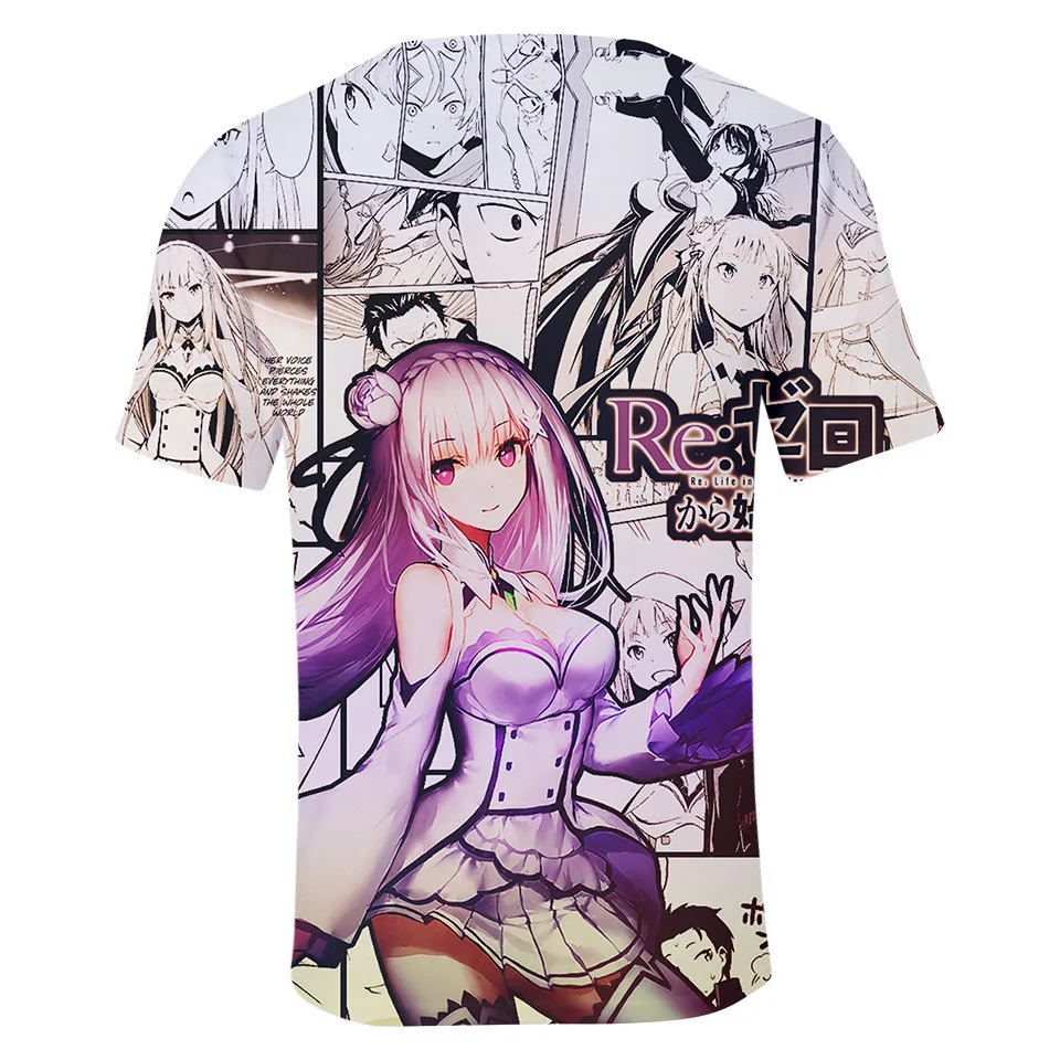 Re ZERO Starting Life in anthorn World, футболка Rem Ram, женская и мужская футболка с коротким рукавом, футболка для косплея, футболки с аниме, топы, одежда