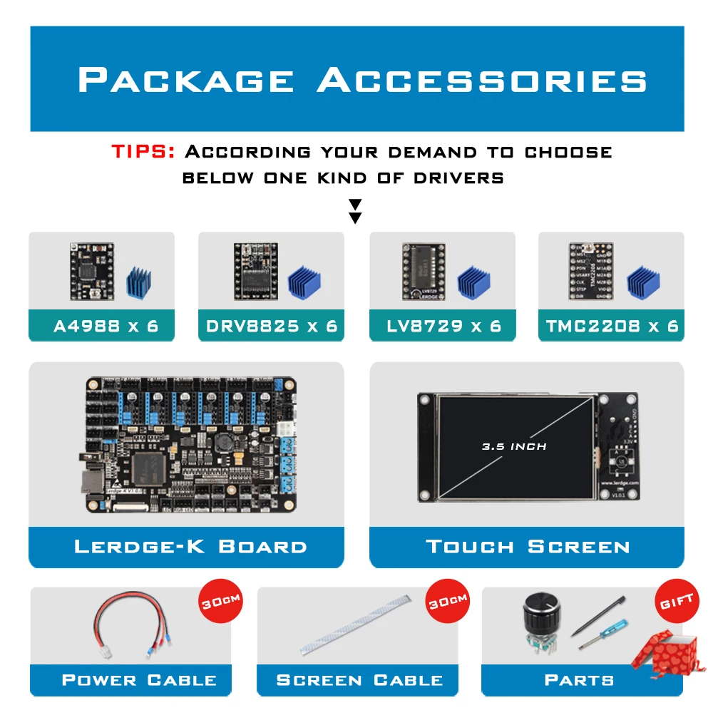 LERDGE 3D-принтеры доска ARM 32Bit Управление; материнская плата для 3D-принтеры системная плата управления комплект сенсорного экрана Diy NTC100K PT100