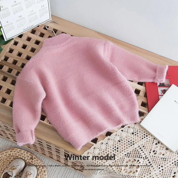 Autumn Winter sweater 2-6 years Baby kid children girls boys cut cotton cat long sweater outwear clothes