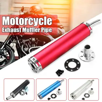 

60x280mm Motorcycle Racing Blue Red Exhaust Muffler Pipe Silencer 2 Stroke blue/red