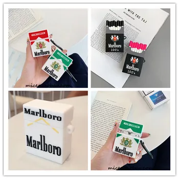 

New Creative Menthol Cigarettes Airpods1 2 Covers Wireless Bluetooth Headset Silicone Soft Shell Couple apple airpods case