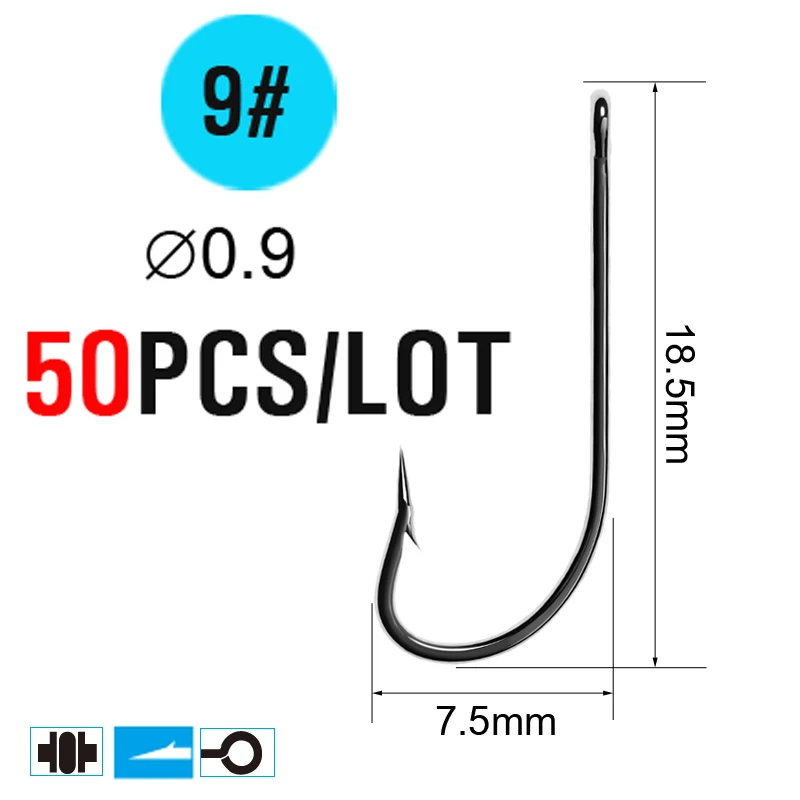 Bimoo 50 шт. О 'Шонесси крючок кованый на суше Морской рыболовный крючок-приманка Крючки из высокоуглеродистой стали кованые дешевые цены - Цвет: size9 50pcs