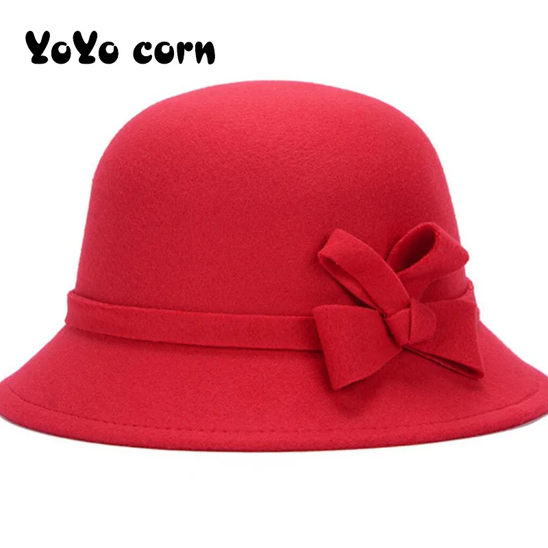 YOYOCORN Новая женская осенняя и зимняя шапка в рыбацком стиле, модные теплые шапки, уличные шапки из холодной шерсти, женская шапка в стиле ретро - Color: Red