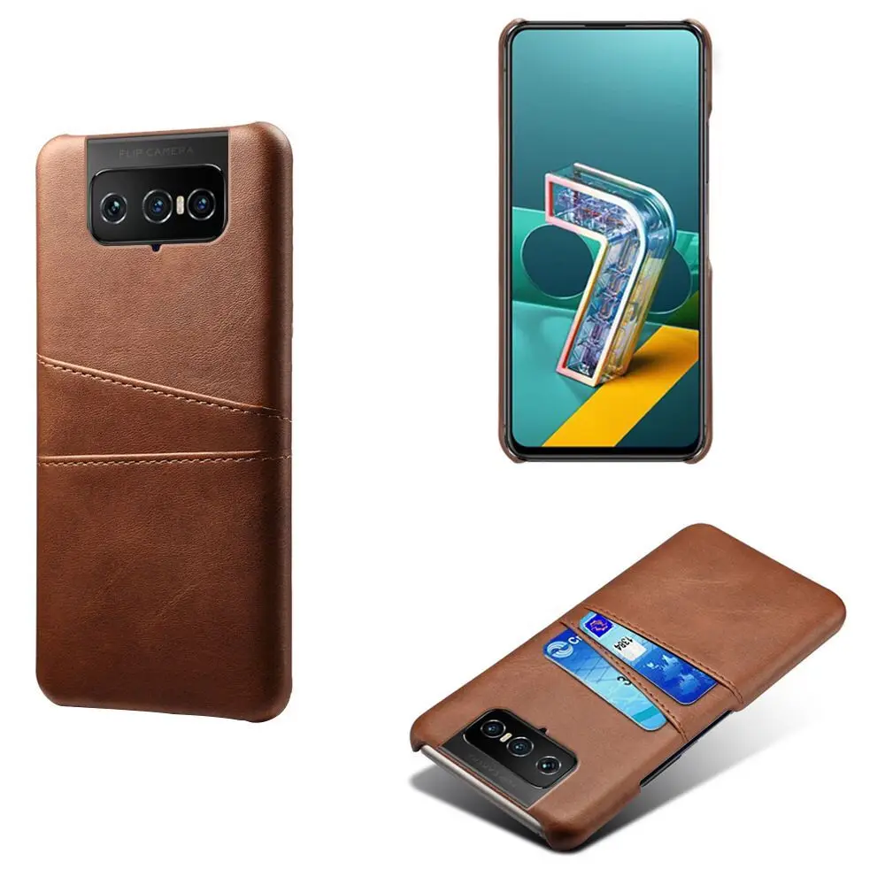 Тонкий чехол для Asus Zenfone 7 Pro ZS671KS + Многоуровневое стекло ZS670KS искусственная кожа 6