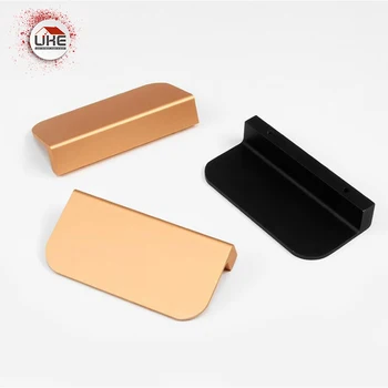 

Furniture cabinet handle aluminum alloy drawer wardrobe handle matte fashion L-shaped handle