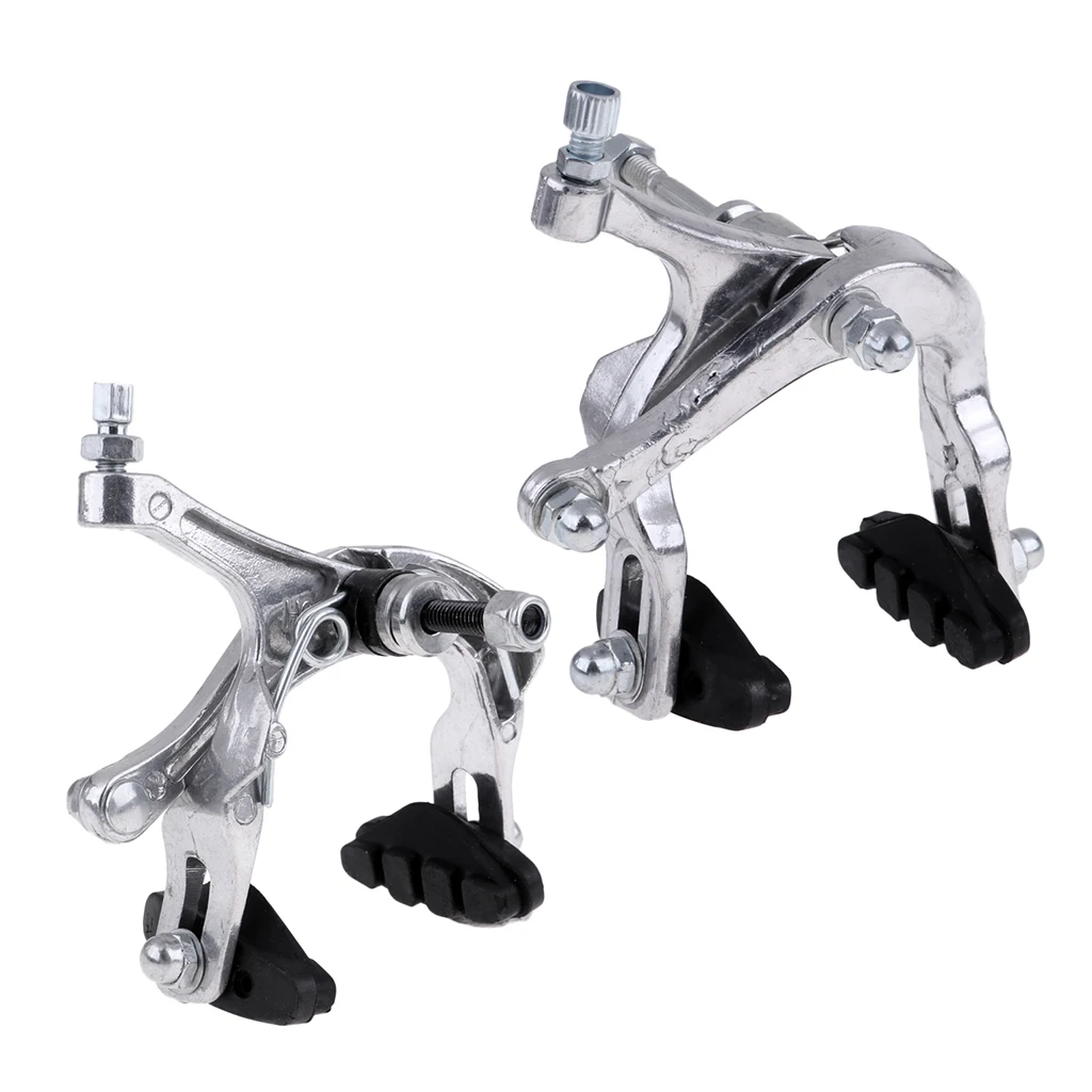 Lightweight Bike Front Rear Side Pull Brake Set 47-57mm Reach Long Arm Clamp