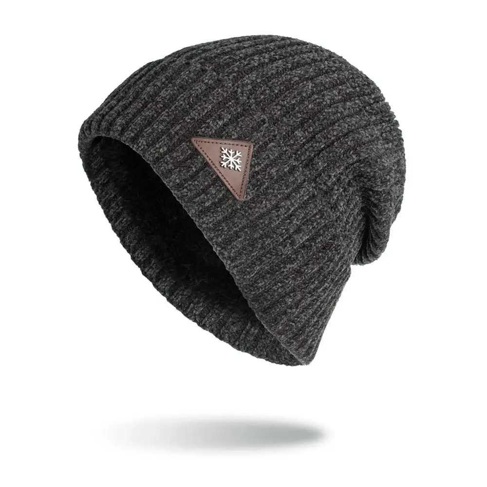 Joymay New Winter Beanies Neack Warmer Set Unisex Plain Warm Soft Scarf Skull Knitting Cap Hats Touca Gorro Caps WM126 - Цвет: Grey Beanies