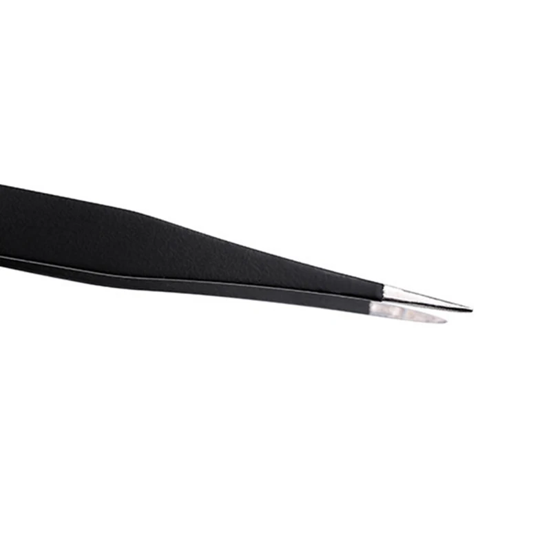 1PCS ESD Anti-static Tweezers Stainless Steel Maintenance Tools Industrial Precision Curved Straight Tweezers Repair Tools