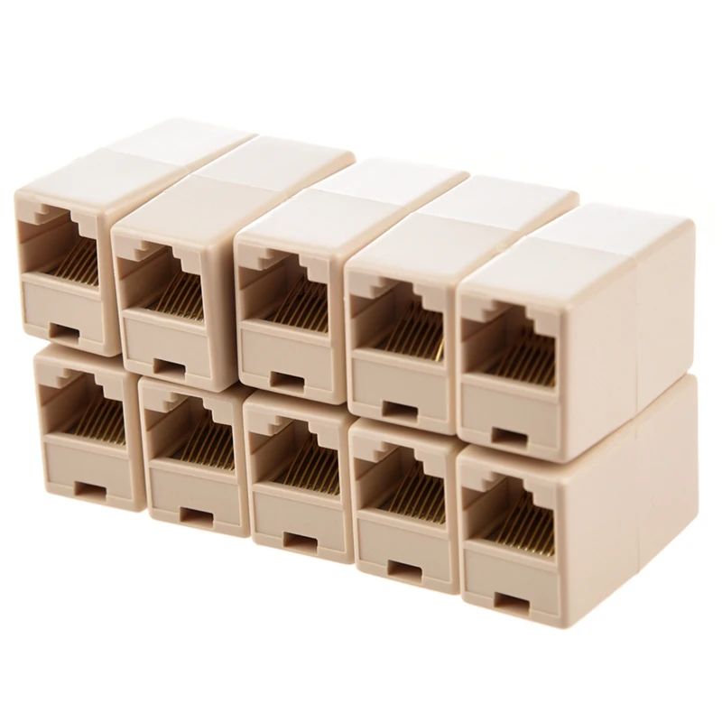 20 шт. муфты: 10 шт. RJ45 Cat5 муфты Joiners пол Changers и 10 шт. пластик RJ45 8P8C женский LAN муфты Bla