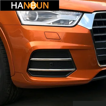 

Chrome Styling Car Front Fog Lamp Decorative Trim Strip 4pcs For Audi Q3 2016-2017 Exterior Accessories Modified Stickers
