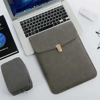 

PU Leather Slim Sleeve Laptop Bag 14 inch With Power Pack For Xiaomi Macbook Air 13 Bag Pro 15 Touch Bar Case For Matebook X Pro