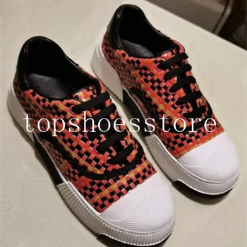 

women sneakers Comfortable Canvas Vulcanize Soft Casual Women Shoes Weaving design Lace up shoes Breathable Ladies shoes