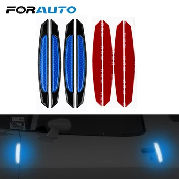

4 Pieces/pack Car Door Bumper Sticker Warning Safety Mark Anti-collision Auto Side Anti-scratch Strip Car Reflective Strip