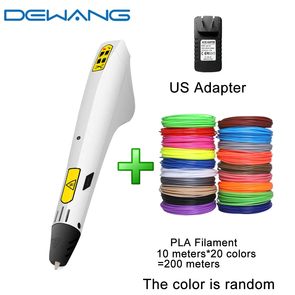 DEWANG 3d волшебная ручка для детей Lapiz 3d волшебная ручка DIY креативные 3d ручки гаджет рождественские подарки на день рождения с нитью PLA ABS - Цвет: 3d pen PLA 200M US