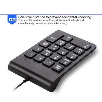

USB 2.0 Wire USB Numeric Keypad Mini Small Number Keyboard Better For Windows 98/2000 / Me / XP Laptop Notebook