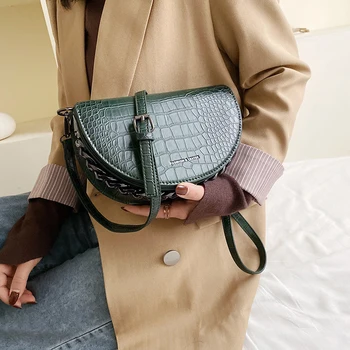 

Crocodile Pattern Portable Chains Small Bag For Women New Retro Simple Daily Girl Phone Bag Casual Lady Shoulder Cross body Bag