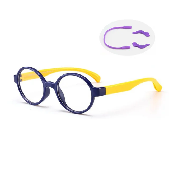 JANDEL Children Optical Glasses, Flexible Bendable One-piece Safe  Eyeglasses Girls Boys Plain Mirror Anti-blue Light Silicone Goggles Eyewear  Frame