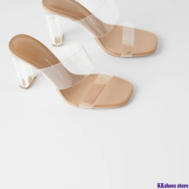 acrylic heel sandals