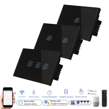 

1gang 2gang 3gang Smart touch switch Light WIFI network connection App smart control AC110V 220V interrupter US type