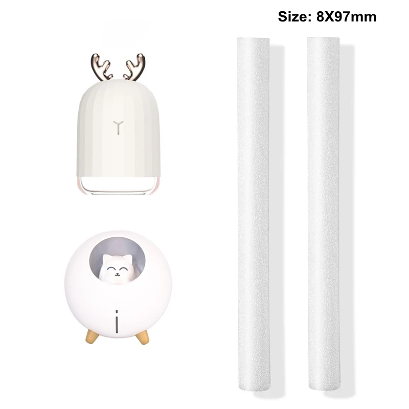 10 Piece 8mm*97mm Air Humidifiers Filters Cotton Swab for Car Home Ultrasonic Humidifier Mist Maker Aroma Diffuser Replace Parts