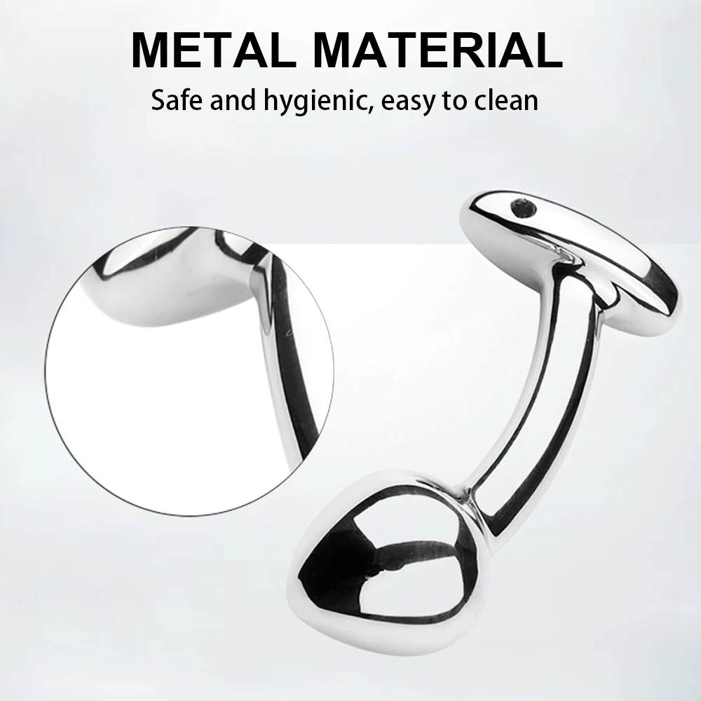 Anal Edelstahl Butt Plug Gebogener Prostatamassager Für Erwachsene_voghion.com