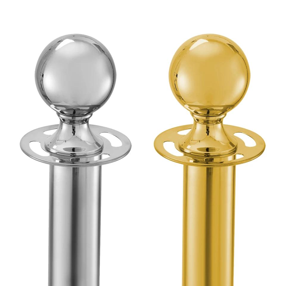 Gold Silver Stanchion Posts with Velvet Ropes