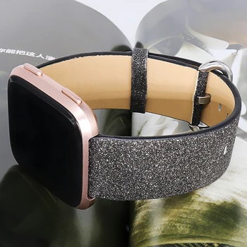 

Flash Watch Strap For Fitbit Versa 2 /Versa Watch Band For Fitbit Versa Lite/Versa SE Glitter Leather WatchBand Wrist Straps