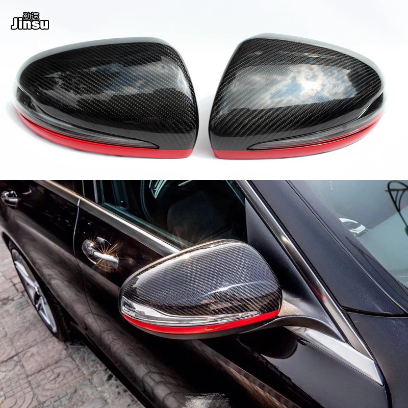 Красная линия зеркала из углеродного волокна для Mercedes Benz C class c200 c220 c250 c63 AMG- 1:1 замена стиль боковые крышки