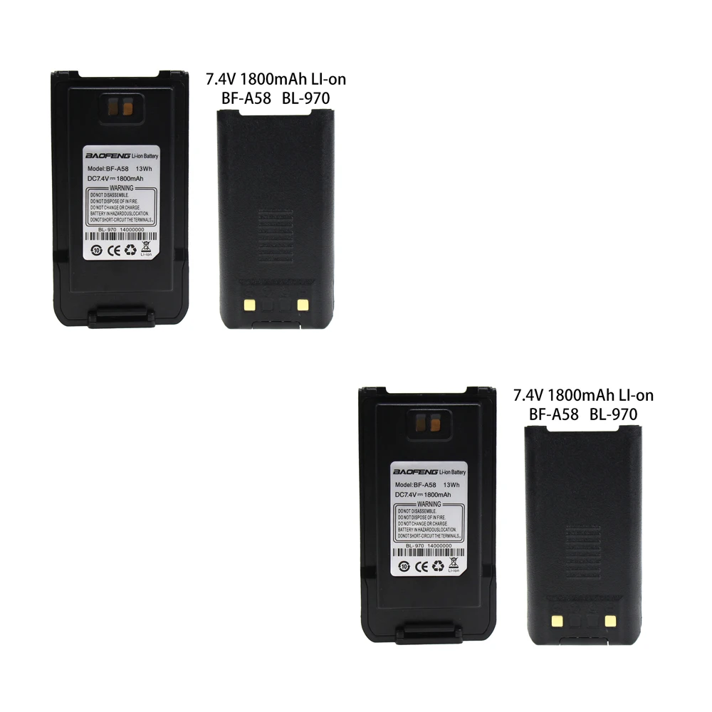 2X BaoFeng оригинальный сменный аккумулятор BL 8 для Baofeng A58|Запчасти и аксессуары