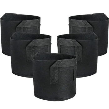 

Fabric Pots Container, 5 Pack 3 Gallon Plant Grow Bags, Fabric Containers with Strap Handles for Potato, Flower, Home Gardening