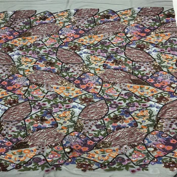 

Multicolor African Lace Sequins Embroidered High Quality French Lace Agrican Net Fabric French Bridal Lace