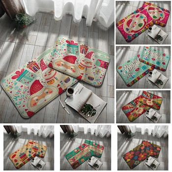 

Merry Christmas Decoration Doormat Santa Claus Printing Floor Mat Non-slip Mat Christmas Home Decoration Door Mat