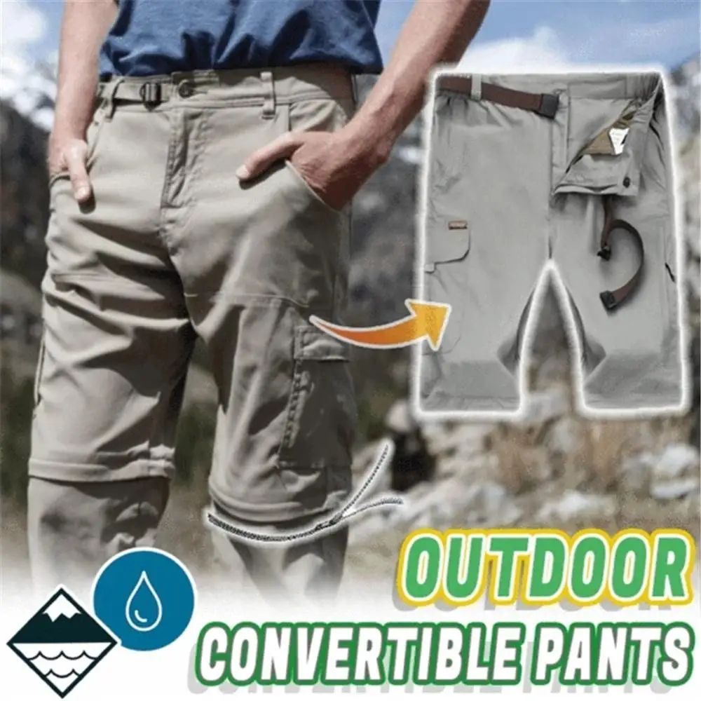 

Men Quick Dry Hiking Pants Waterproof Casual Trousers Outdoor Convertible Pants Male Leisure Sport Drawstring Long Pant