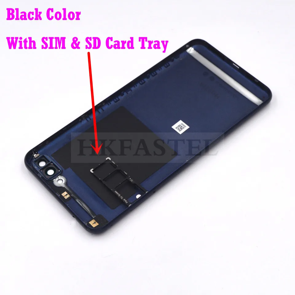 Для ASUS Zenfone 4 Max ZC520KL, чехол для задней крышки батарейного отсека, SIM, SD карты, крышка лотка, кнопка питания и громкости+ объектив камеры - Цвет: Back Tray Black