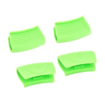 

4pcs Silicone Pot Handle Cover Anti-scald Grips Heat Resistant Pot Holder Protector Kitchen Tools (Green)