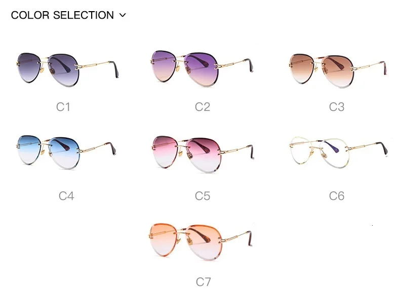 Роскошные солнцезащитные очки без оправы для женщин, итальянский бренд, дизайнерские градиентные солнцезащитные очки для женщин, высокое качество, прозрачные очки UV400