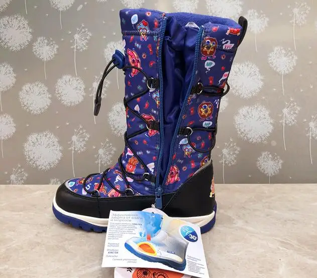 Wallvell/экспорт в Россию; зимние ботинки для девочек; зимние ботинки из хлопка для девочек; Утепленные зимние сапоги; непромокаемые-30 градусов