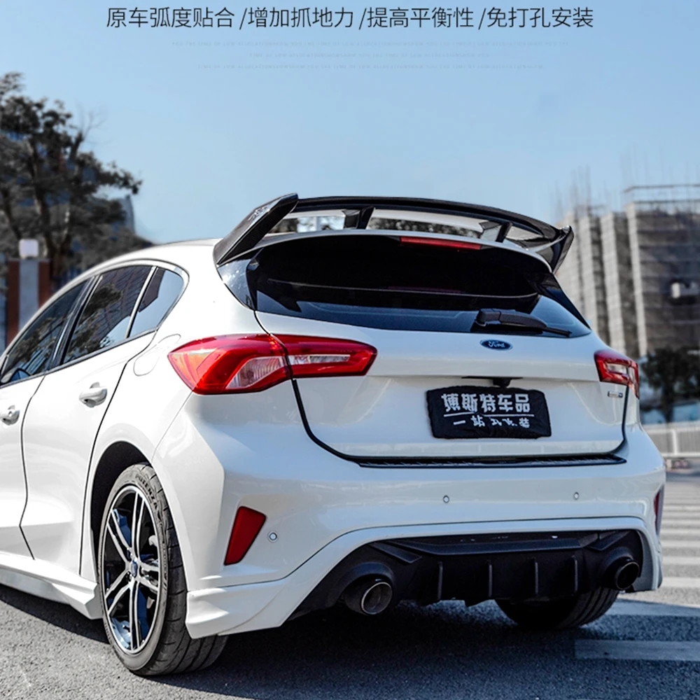 Автомобильный Стайлинг для Ford Focus спойлер- ABS пластик Неокрашенный праймер цвет задний спойлер крыло крышка багажника протектор