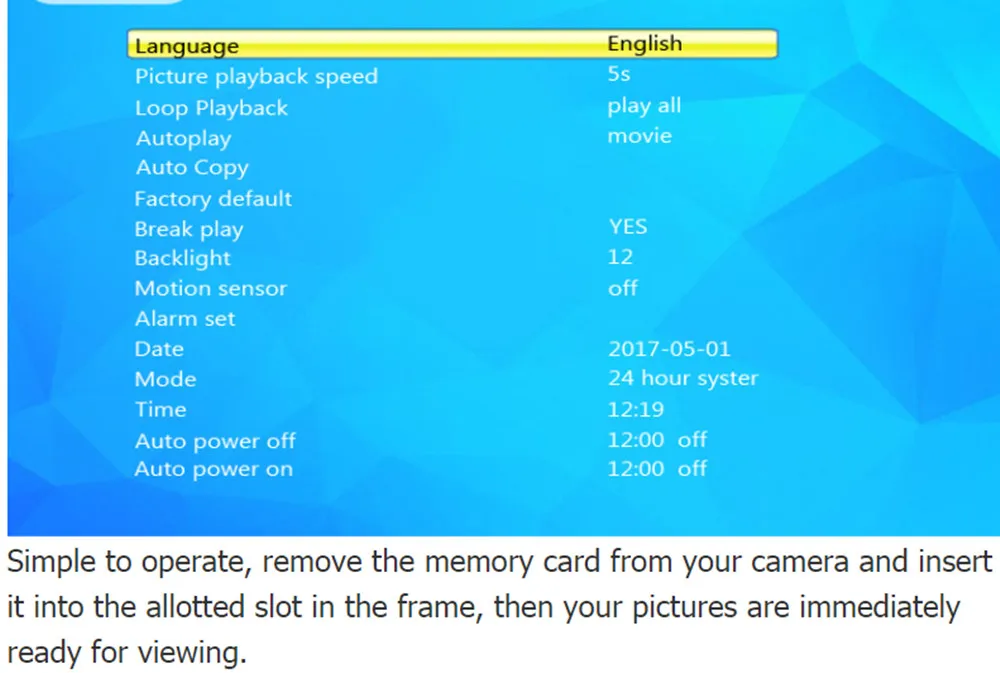 7 дюймов Lcd Tft цифровая фоторамка видео Mp3 Mp4 Play