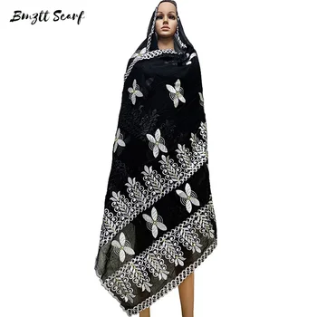 

Winter Scarf New african scarfs muslim embroidery wome scarf soft cotton big scarf for shawls pashmina BF-122