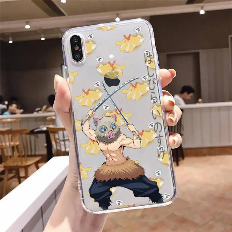Kamado Nezuko Kimetsu No Yaiba Demon Slayer Phone Case Transparent For iphone se 6 6s 7 8 11 12 13 plus mini x xs xr pro max