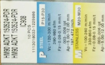 

10PCS ISCAR CARBIDE HM90 ADKT150524-PDR IC908