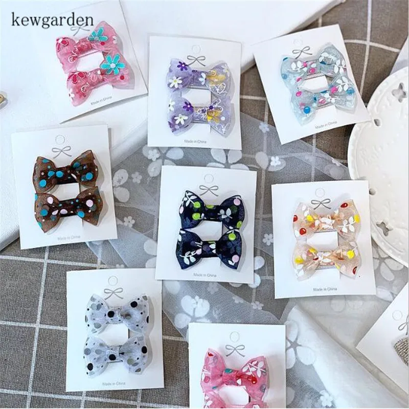 Kewgarden фрукты Цветочные марлевые ленты бант милые эластичные аксессуары для волос резинки для волос заколки Заколки головные уборы для