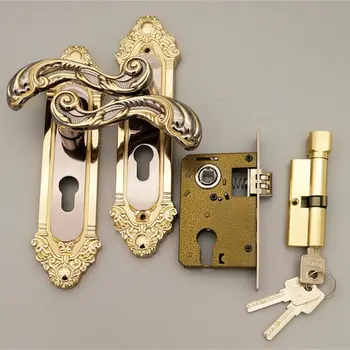 

Minimalist Zinc Alloy Door Locks Continental Bedroom Interior Door Handle Lock Cylinder Security Mute Door Lock Household